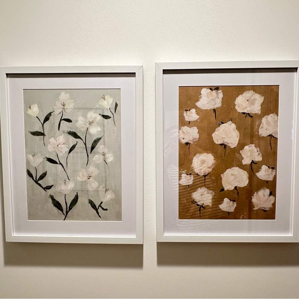 2 floral art prints
